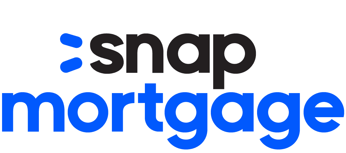 SnapMortgage Black + blue / stacked logo