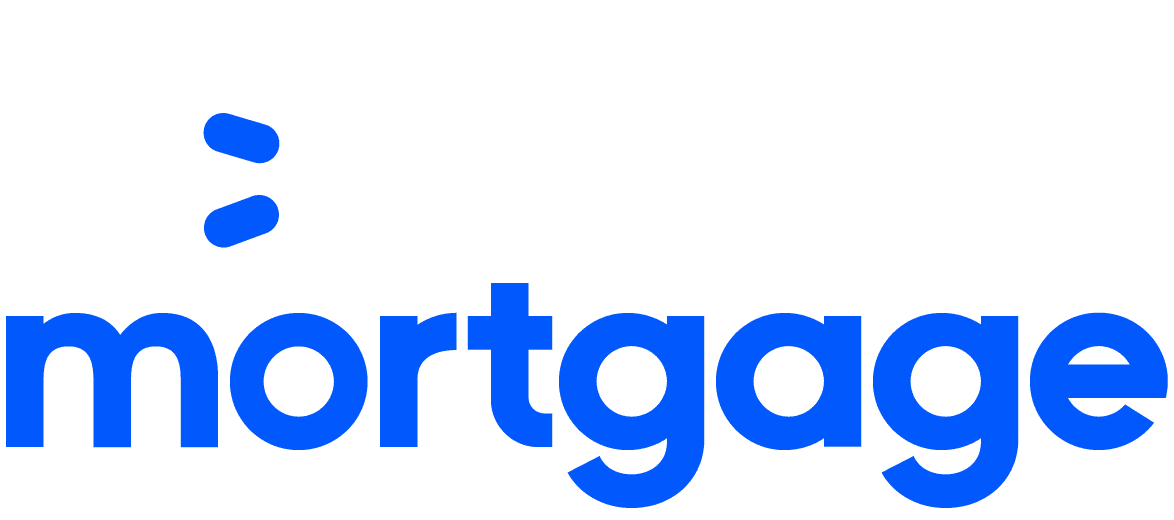 SnapMortgage White + blue / stacked logo