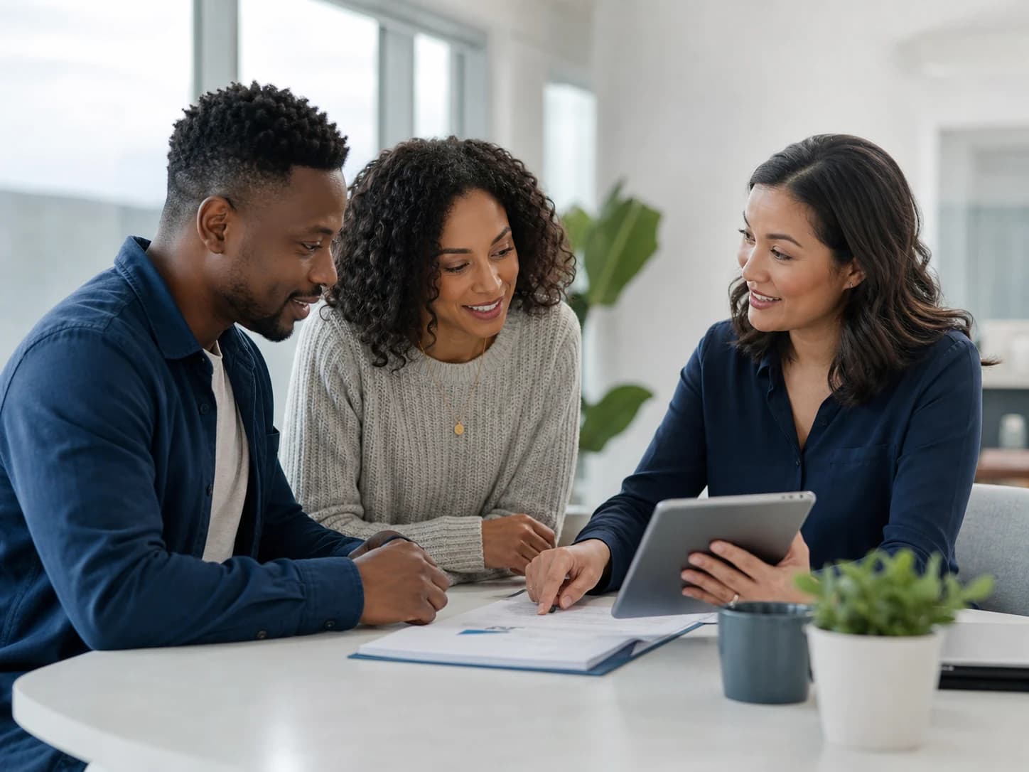 Mortgage professional helping a customer