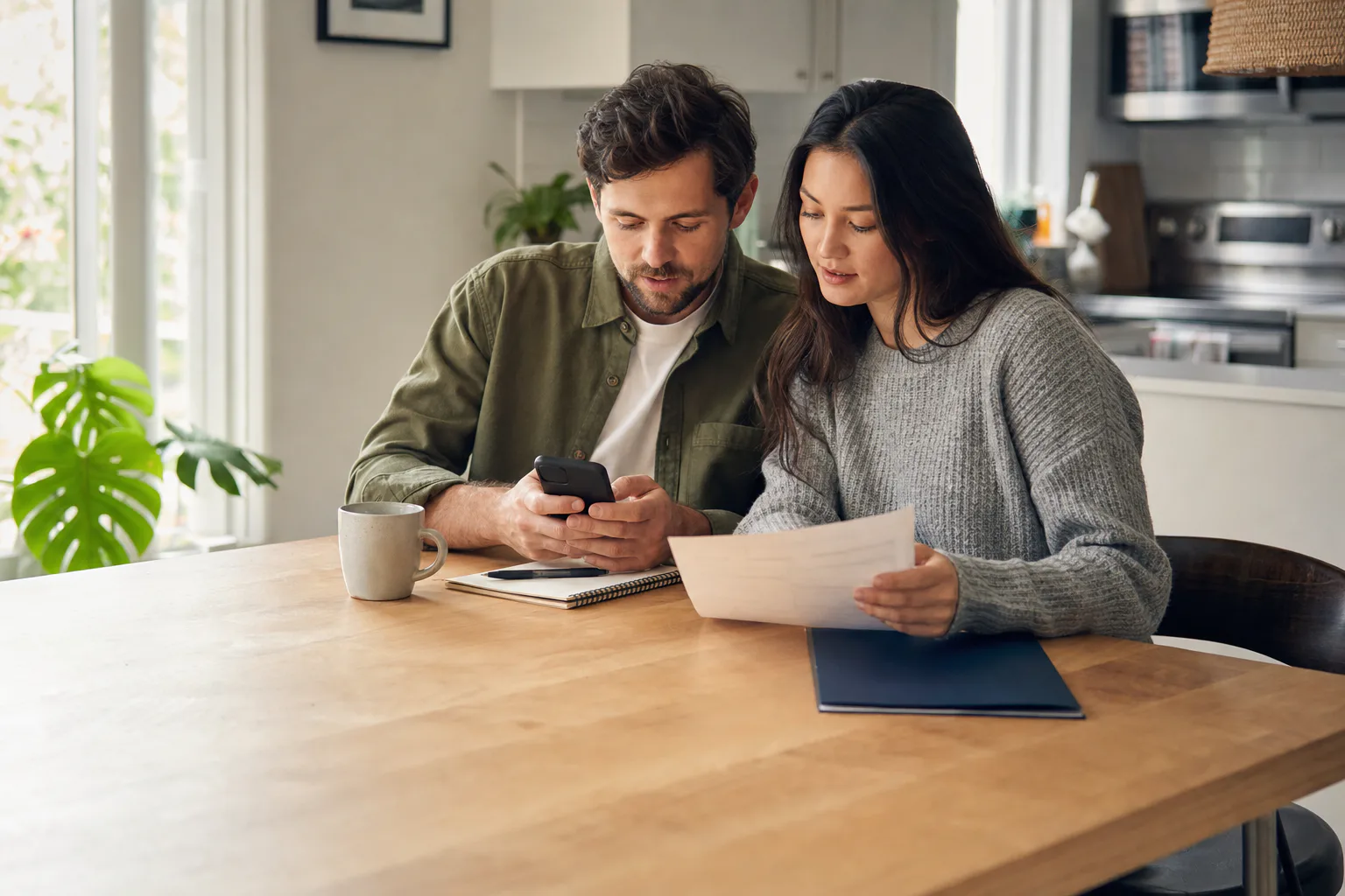 Homebuyers comparing mortgage rates and loan costs