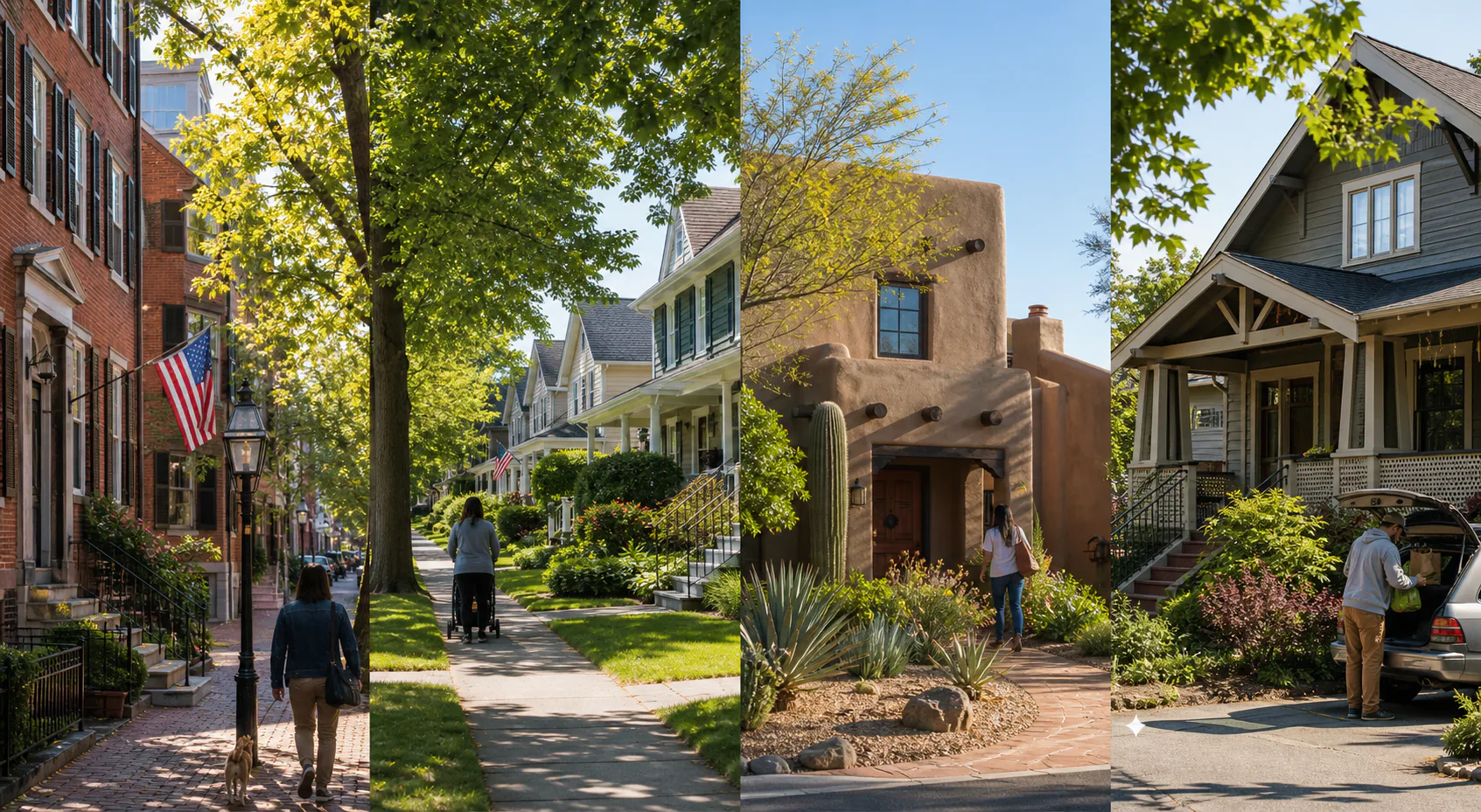 Four neighborhoods in different parts of the United States