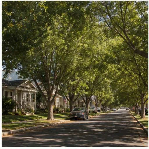 Tree lined neighborhood